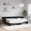 Image de vidaXL Slaapbank onderschuifbed en matrassen 80x200 cm fluweel zwart3197792