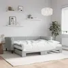 Image de vidaXL Slaapbank onderschuifbed matrassen 100x200cm fluweel lichtgrijs3197808
