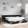 Image de vidaXL Slaapbank met onderschuifbed en lades 80x200 cm fluweel zwart3197816