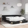 Image de vidaXL Slaapbank met onderschuifbed en lades 90x190 cm fluweel zwart3197858
