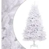 Image de vidaXL Sapin de Noël artificiel à charnières avec support blanc 180 cm, arbre de Noël, arbre de Noël artificiel, ornement de Noël, décoration de Noël