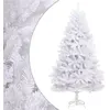 Image de vidaXL Sapin de Noël artificiel à charnières avec support blanc 210 cm, arbre de Noël, arbre de Noël artificiel, ornement de Noël, décoration de Noël
