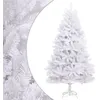 Image de vidaXL Sapin de Noël artificiel à charnières avec support blanc 240 cm, arbre de Noël, arbre de Noël artificiel, ornement de Noël, décoration de Noël