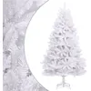 Image de vidaXL Sapin de Noël artificiel à charnières avec support blanc 300 cm, arbre de Noël, arbre de Noël artificiel, ornement de Noël, décoration de Noël