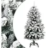 Image de vidaXL Sapin de Noël artificiel à charnières avec neige floquée 120 cm, arbre de Noël, arbre de Noël artificiel, ornement de Noël, décoration de Noël