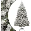 Image de vidaXL Sapin de Noël artificiel à charnières avec neige floquée 180 cm 357793