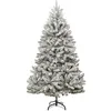 Image de vidaXL Sapin de Noël artificiel à charnières avec neige floquée 210 cm