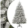 Image de vidaXL Sapin de Noël artificiel à charnières avec neige floquée 270 cm 357796