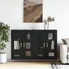 Image de vidaXL Armoires murales 2 pcs noir bois d'ingénierie3197898