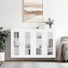 Image de vidaXL Armoires murales 2 pcs blanc bois d'ingénierie 3197929