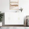 Image de vidaXL Armoires murales 2 pcs blanc bois d'ingénierie, armoire, armoire suspendue, armoire latérale, armoire de rangement, armoire murale suspendue