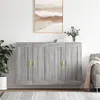 Image de vidaXL Armoires Murales 2 pcs, Placards Suspendus, Meubles de Rangement Flottants, Organisateurs de Salon, Moderne, Sonoma Gris Bois d'Ingénierie