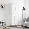 Image de vidaXL Buffet haut Blanc 69,5x34x180 cm Bois d'ingénierie 3198073