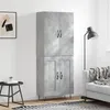 Image de vidaXL Buffet Haut, Armoire avec Portes et Pieds, Meuble de Rangement, Organisateur de Salon Salle de Séjour, Moderne, Gris Béton Bois d'Ingénierie