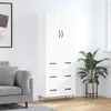 Image de vidaXL Buffet haut Blanc 69,5x34x180 cm Bois d'ingénierie 3198081