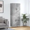 Image de vidaXL Buffet haut Gris béton 69,5x34x180 cm Bois d'ingénierie3198093