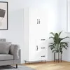 Image de vidaXL Buffet Haut, Armoire avec Portes et Pieds, Meuble de Rangement, Organisateur de Salon Salle de Séjour, Moderne, Blanc Bois d'Ingénierie 3198105