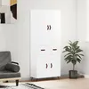 Image de vidaXL Buffet Haut, Armoire de Rangement avec Pieds, Meuble de Rangement, Organisateur Salon Salle de Séjour, Moderne, Blanc Bois d'Ingénierie
