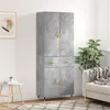 Image de vidaXL Buffet haut Gris béton 69,5x34x180 cm Bois d'ingénierie