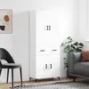 Image de vidaXL Buffet Haut, Armoire de Rangement avec Pieds, Meuble de Rangement, Organisateur Salon Salle de Séjour, Moderne, Blanc Bois d'Ingénierie