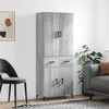 Image de vidaXL Buffet Haut, Armoire de Rangement avec Pieds, Meuble de Rangement, Organisateur Salon Salle de Séjour, Moderne, Sonoma Gris Bois d'Ingénierie