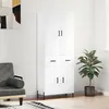 Image de vidaXL Buffet Haut, Armoire de Rangement avec Pieds, Meuble de Rangement, Organisateur Salon Salle de Séjour, Moderne, Blanc Bois d'Ingénierie
