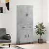 Image de vidaXL Buffet Haut, Armoire de Rangement avec Pieds, Meuble de Rangement, Organisateur Salon Salle de Séjour, Moderne, Gris Béton Bois d'Ingénierie 3198157
