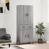 Image de vidaXL Buffet haut Sonoma gris 69,5x34x180 cm Bois d'ingénierie 3198159