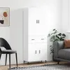 Image de vidaXL Buffet Haut, Armoire de Rangement avec Pieds, Meuble de Rangement, Organisateur Salon Salle de Séjour, Moderne, Blanc Bois d'Ingénierie