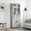 Image de vidaXL Buffet haut Gris béton 69,5x34x180 cm Bois d'ingénierie3198213