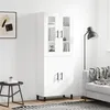 Image de Buffet haut Blanc 69,5x34x180 cm Bois d ingénierie