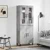 Image de vidaXL Buffet haut Gris béton 69,5x34x180 cm Bois d'ingénierie3198237