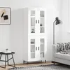 Image de vidaXL Buffet haut Blanc 69,5x34x180 cm Bois d'ingénierie 3198289
