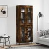 Image de vidaXL Buffet Haut, Armoire de Rangement avec Pieds, Meuble de Rangement, Organisateur Salon Salle de Séjour, Moderne, Chêne Fumé Bois d'Ingénierie