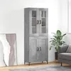 Image de vidaXL Buffet Haut, Armoire de Rangement avec Pieds, Meuble de Rangement, Organisateur Salon Salle de Séjour, Moderne, Gris Béton Bois d'Ingénierie