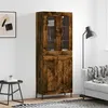 Image de vidaXL Buffet haut Chêne fumé 69,5x34x180 cm Bois d'ingénierie
