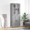 Image de vidaXL Buffet Haut, Armoire de Rangement avec Pieds, Meuble de Rangement, Organisateur Salon Salle de Séjour, Moderne, Gris Béton Bois d'Ingénierie