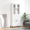 Image de vidaXL Buffet Haut, Armoire de Rangement avec Pieds, Meuble de Rangement, Organisateur Salon Salle de Séjour, Moderne, Blanc Bois d'Ingénierie