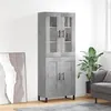 Image de vidaXL Buffet Haut, Armoire de Rangement avec Pieds, Meuble de Rangement, Organisateur Salon Salle de Séjour, Moderne, Gris Béton Bois d'Ingénierie