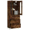 Image de vidaXL Buffet haut Chêne fumé 69,5x34x180 cm Bois d'ingénierie