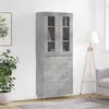 Image de vidaXL Buffet haut Gris béton 69,5x34x180 cm Bois d'ingénierie3198397