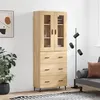 Image de vidaXL Buffet Haut, Armoire de Rangement avec Pieds, Meuble de Rangement, Organisateur Salon Salle de Séjour, Moderne, Chêne Sonoma Bois d'Ingénierie