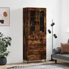 Image de vidaXL Buffet Haut, Armoire de Rangement avec Pieds, Meuble de Rangement, Organisateur Salon Salle de Séjour, Moderne, Chêne Fumé Bois d'Ingénierie
