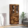 Image de vidaXL Buffet Haut, Armoire avec Pieds, Meuble de Rangement, Organisateur de Salon Salle de Séjour Intérieur, Chêne Fumé Bois d'Ingénierie