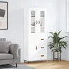 Image de vidaXL Buffet haut Blanc 69,5x34x180 cm Bois d'ingénierie3198441