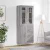 Image de vidaXL Buffet haut Sonoma gris 69,5x34x180 cm Bois d'ingénierie3198463