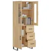 Image de vidaXL Buffet Haut, Armoire de Rangement avec Pieds, Meuble de Rangement, Organisateur Salon Salle de Séjour, Moderne, Chêne Sonoma Bois d'Ingénierie