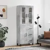 Image de vidaXL Buffet Haut, Armoire de Rangement avec Pieds, Meuble de Rangement, Organisateur Salon Salle de Séjour, Moderne, Gris Béton Bois d'Ingénierie