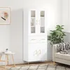 Image de vidaXL Buffet haut Blanc 69,5x34x180 cm Bois d'ingénierie3198521