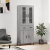 Image de vidaXL Hoge kast 69,5x34x180 cm bewerkt hout grijs sonoma eikenkleurig3198543